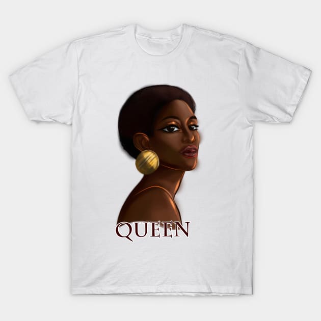 Afro Queen Afrocentric Black Pride Beauty T-Shirt by Ebony Rose 